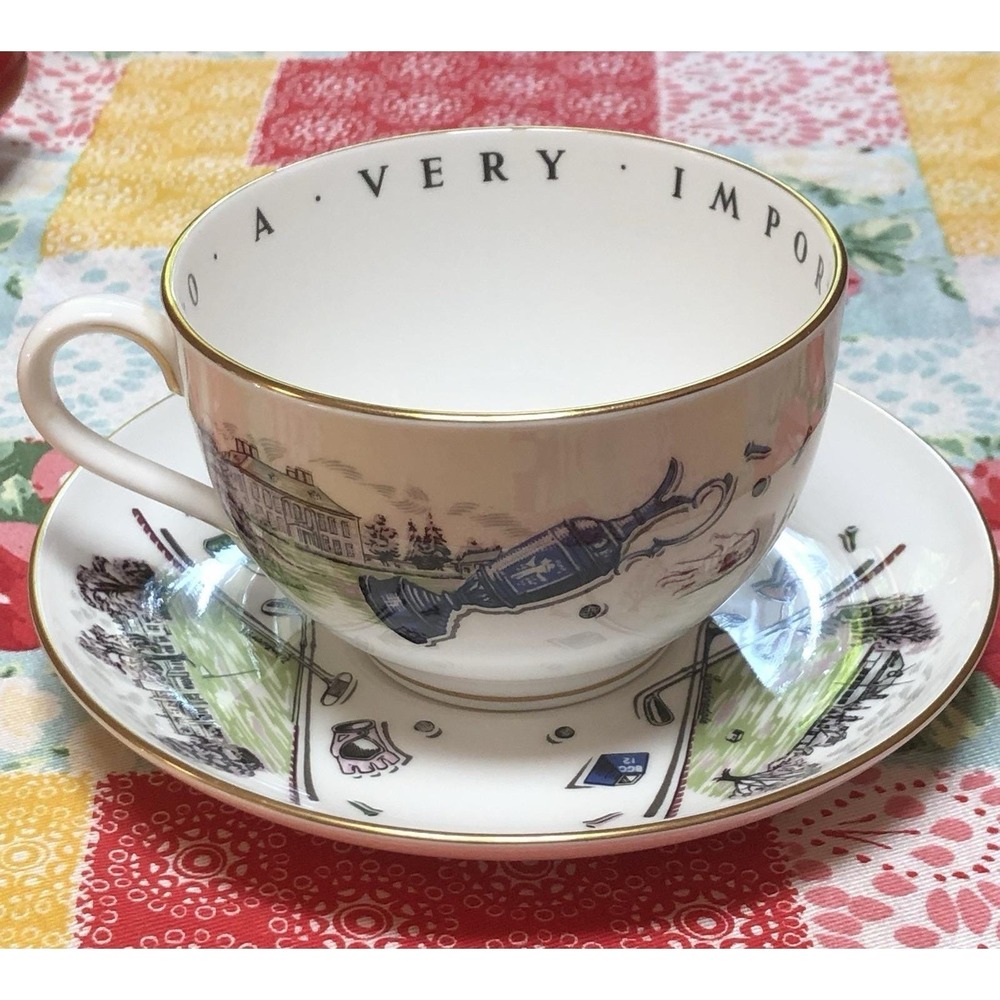 Royal Worcester TO A VERY IMPORTANT PERSON Golf Cup Saucer Oversized Fathers Day